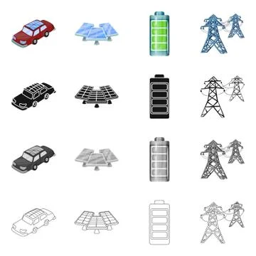 Vector design of innovation and technology logo. Set of innovation and nature Stock Illustration