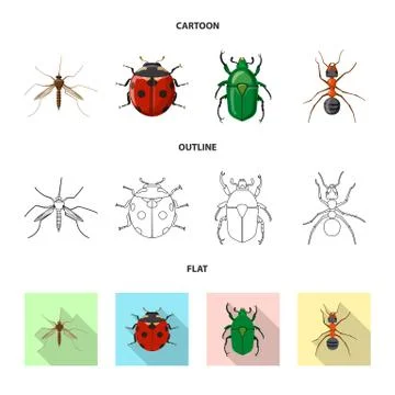 Vector design of insect and fly icon. Set of insect and element stock symbol for Stock-Illustration