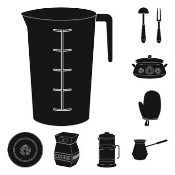 Vector design of kitchen and cook icon. Collection of kitchen and appliance Stock Illustration