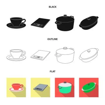 Vector design of kitchen and cook icon. Set of kitchen and appliance vector icon Stock Illustration