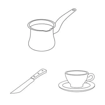 Vector design of kitchen and cook icon. Collection of kitchen and appliance Stock Illustration