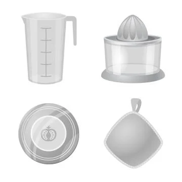 Vector design of kitchen and cook sign. Collection of kitchen and appliance Stock Illustration