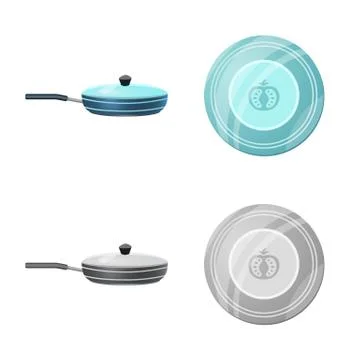 Vector design of kitchen and cook icon. Collection of kitchen and appliance Stock Illustration