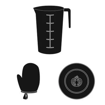 Vector design of kitchen and cook logo. Collection of kitchen and appliance Illustrazione stock