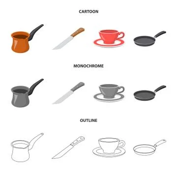 Vector design of kitchen and cook icon. Set of kitchen and appliance vector icon Stock Illustration