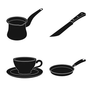 Vector design of kitchen and cook logo. Collection of kitchen and appliance Stock Illustration