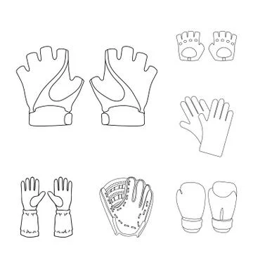 Vector design of knitted and keeper icon. Collection of knitted and hand  stoc Stock Illustration