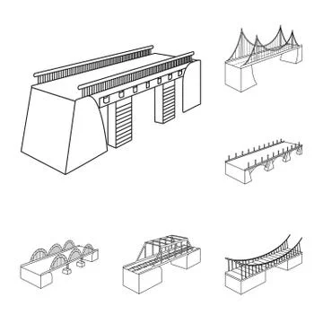 Vector design of landmark and structure logo. Collection of landmark and Stock Illustration