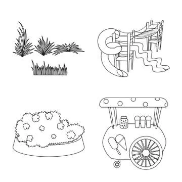 Vector design of landscape and nature logo. Set of landscape and city stock Stock Illustration