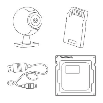 Vector design of laptop and device symbol. Collection of laptop and server stock Illustrazione stock
