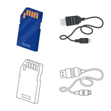 Vector design of laptop and device symbol. Collection of laptop and server Stock Illustration