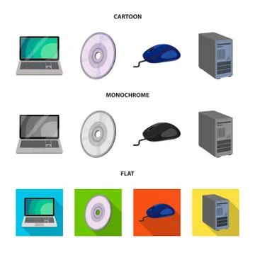 Vector design of laptop and device symbol. Set of laptop and server stock symbol Stock Illustration