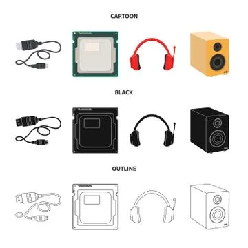 Vector design of laptop and device icon. Collection of laptop and server stock Stock Illustration