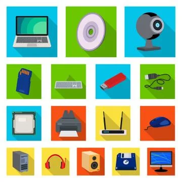 Vector design of laptop and device sign. Collection of laptop and server vector 스톡 일러스트