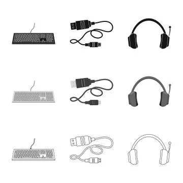 Vector design of laptop and device logo. Set of laptop and server vector icon 스톡 일러스트