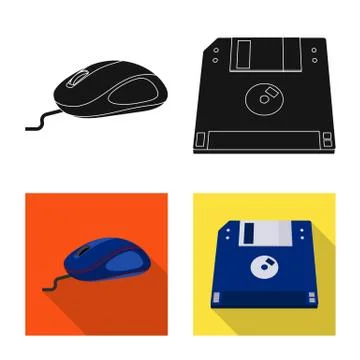 Vector design of laptop and device sign. Collection of laptop and server vector Stock Illustration