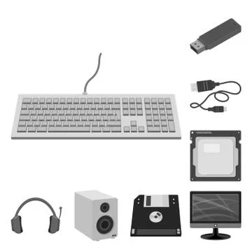 Vector design of laptop and device logo. Collection of laptop and server stock 스톡 일러스트