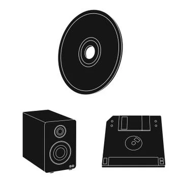 Vector design of laptop and device symbol. Set of laptop and server vector icon Illustrazione stock