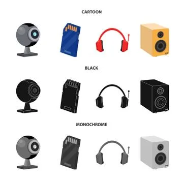 Vector design of laptop and device icon. Collection of laptop and server stock 스톡 일러스트
