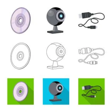 Vector design of laptop and device logo. Collection of laptop and server stock Stock Illustration