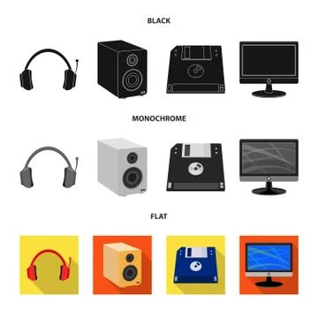 Vector design of laptop and device sign. Collection of laptop and server vector Illustrazione stock