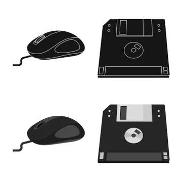 Vector design of laptop and device icon. Set of laptop and server stock symbol Stock Illustration