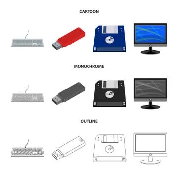 Vector design of laptop and device symbol. Collection of laptop and server stock Stock Illustration
