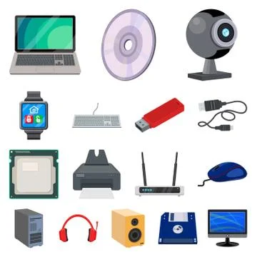 Vector design of laptop and device icon. Set of laptop and server stock symbol Stock Illustration
