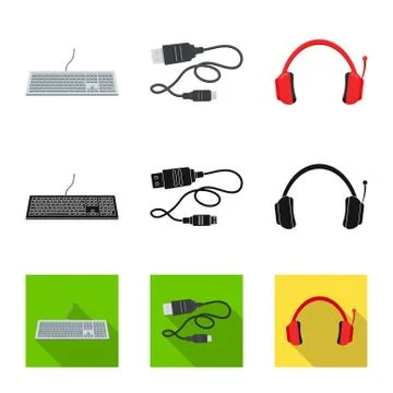 Vector design of laptop and device logo. Set of laptop and server vector icon 스톡 일러스트