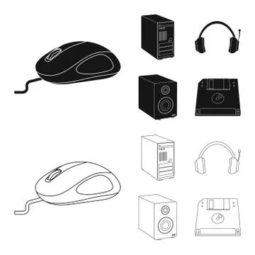 Vector design of laptop and device icon. Collection of laptop and server stock Illustrazione stock