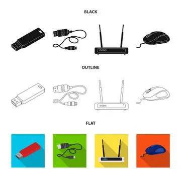 Vector design of laptop and device sign. Set of laptop and server vector icon 스톡 일러스트