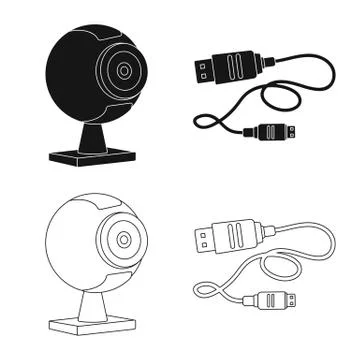 Vector design of laptop and device sign. Set of laptop and server vector icon 스톡 일러스트