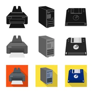 Vector design of laptop and device logo. Set of laptop and server stock vector 스톡 일러스트