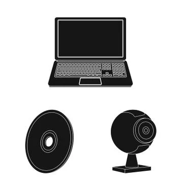 Vector design of laptop and device logo. Collection of laptop and server stock Stock Illustration