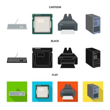 Vector design of laptop and device icon. Collection of laptop and server stock Stock Illustration