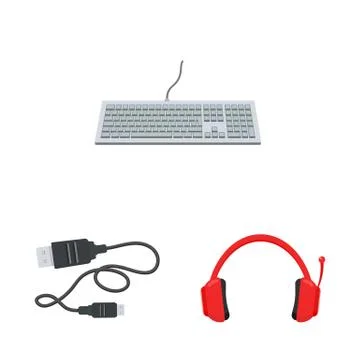 Vector design of laptop and device logo. Collection of laptop and server stock Stock Illustration