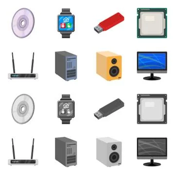 Vector design of laptop and device logo. Collection of laptop and server vector Stockillustratie