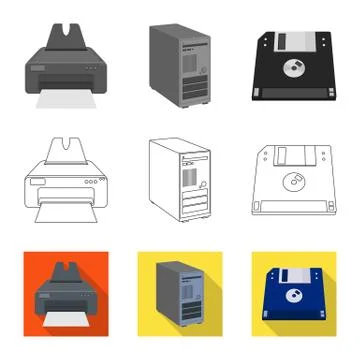 Vector design of laptop and device logo. Set of laptop and server vector icon 스톡 일러스트