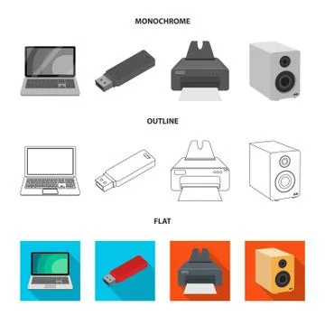Vector design of laptop and device logo. Collection of laptop and server vector 스톡 일러스트