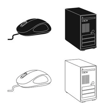 Vector design of laptop and device icon. Set of laptop and server vector icon 스톡 일러스트