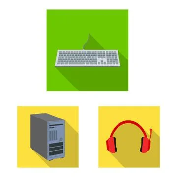 Vector design of laptop and device logo. Collection of laptop and server stock 스톡 일러스트