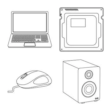 Vector design of laptop and device logo. Collection of laptop and server stock Stock Illustration