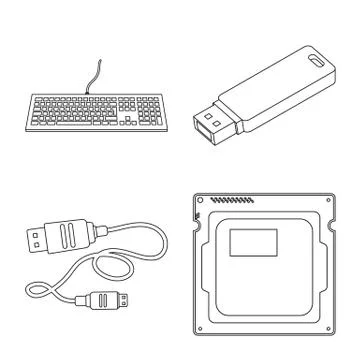 Vector design of laptop and device logo. Collection of laptop and server vector Illustrazione stock