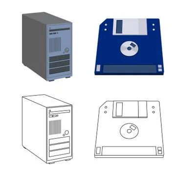 Vector design of laptop and device sign. Collection of laptop and server vector Stock Illustration