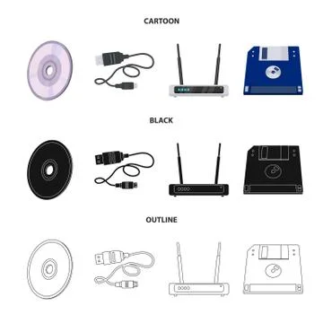 Vector design of laptop and device icon. Set of laptop and server stock symbol Stock Illustration
