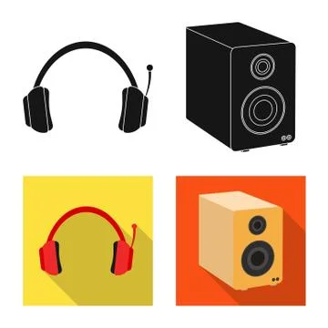 Vector design of laptop and device sign. Set of laptop and server vector icon Stock Illustration