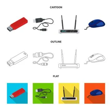 Vector design of laptop and device symbol. Set of laptop and server stock symbol Stock Illustration