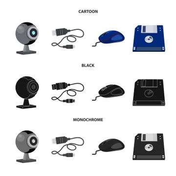 Vector design of laptop and device symbol. Set of laptop and server stock symbol Illustrazione stock