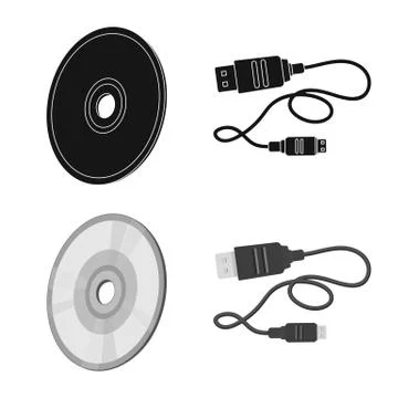 Vector design of laptop and device logo. Set of laptop and server vector icon 스톡 일러스트