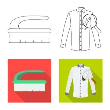 Vector design of laundry and clean logo. Collection of laundry and clothes Illustration